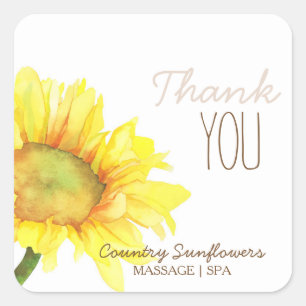 Sticker Carré Pays Sunflowers Merci d'affaires