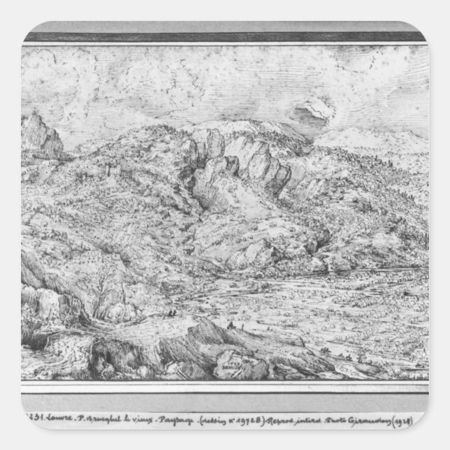 Sticker Carré Paysage alpin, 1553 (Devant)