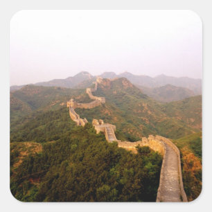 Sticker Carré Paysage coloré à la grande muraille de Chine à