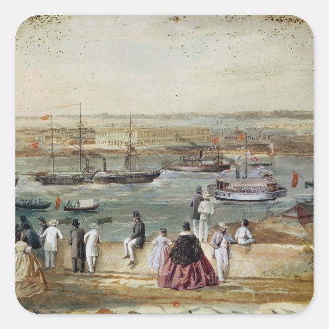 Sticker Carré Paysage de Cuba (Devant)