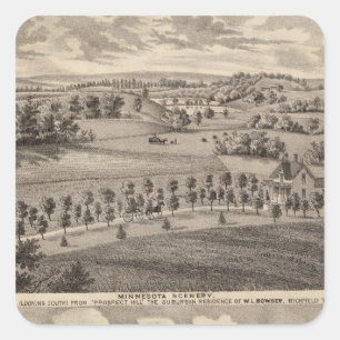 Sticker Carré Paysage du Minnesota dans la vallée de la rivière 
