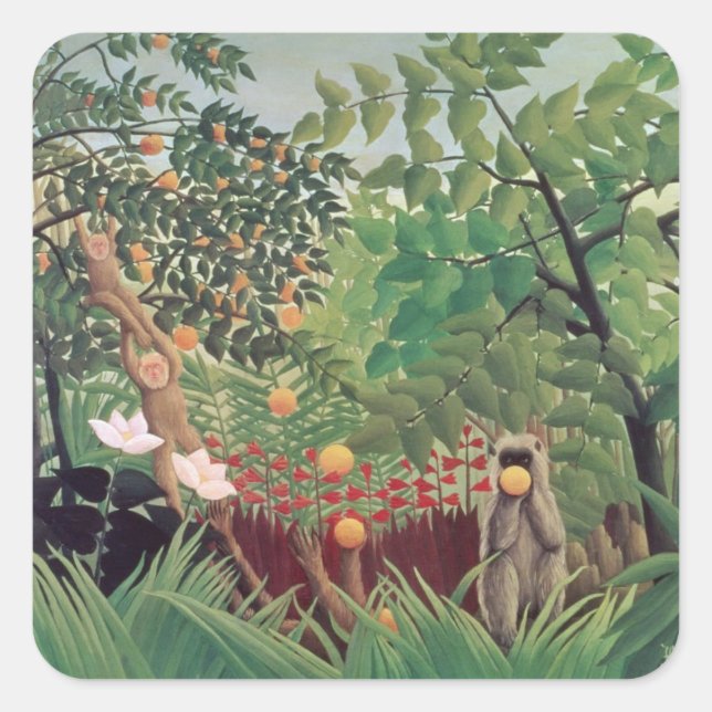 Sticker Carré Paysage exotique, 1910 (Devant)