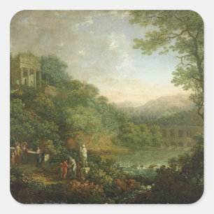 Sticker Carré Paysage idéal, 1776