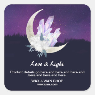 Sticker Carré *~* Paysage lunaire AP24 Intentions Cristaux Flora