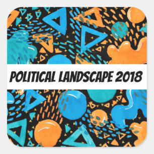 Sticker Carré Paysage politique humoristique 2018