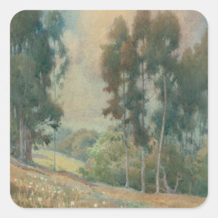 Sticker Carré Paysage printanier (1911) Scène sereine à l'aquar