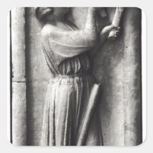 Sticker Carré Paysan aiguisant son escroquerie pour