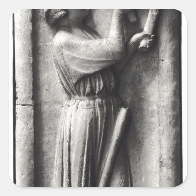 Sticker Carré Paysan aiguisant son escroquerie pour (Devant)