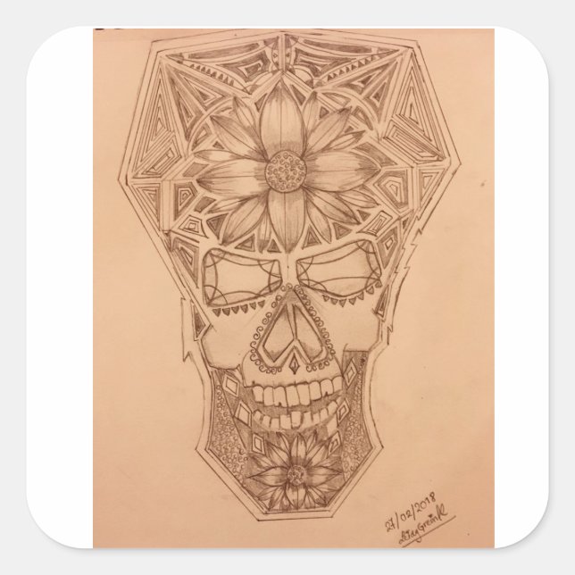 Sticker Carré PC-SKuLL (Devant)