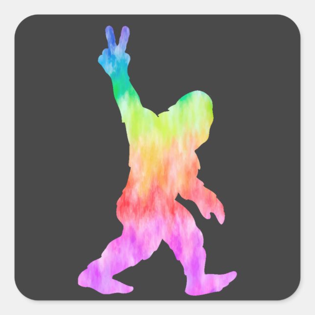 Sticker Carré Peace Love Bigfoot (Devant)