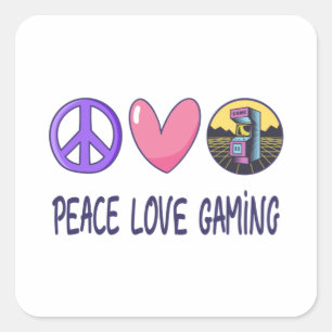 Sticker Carré Peace Love Gaming
