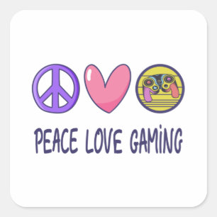 Sticker Carré Peace Love Gaming