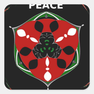 Sticker Carré "Peace : with Shield Emblem"