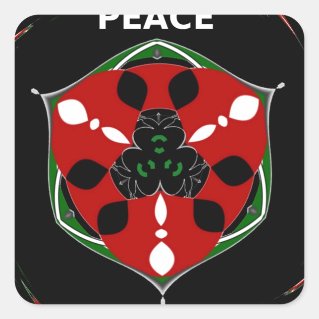 Sticker Carré "Peace : with Shield Emblem" (Devant)