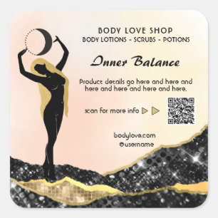 Sticker Carré *~* Peach Goddess Ombre Intention Spell AP24 Squ