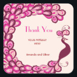 Sticker Carré Peacock Elegance Vintage Merci Mariage<br><div class="desc">🌟 Pour une assistance personnalisée avec mon design ou pour des demandes spéciales, n'hésitez pas à contacter avant de commander! Je suis ici pour vous aider. 🌟 Elevez vos notes de remerciement avec les "Stickers Merci Vintage multicolore Peacock Elegance", où la beauté intemporelle rencontre la sophistication moderne. Inspirés par l'opulence...</div>