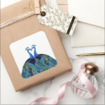 Sticker Carré Peacocks vintages Embrasser les cadeaux de mariage<br><div class="desc">Peacocks vintages Embrasser les cadeaux de mariage</div>