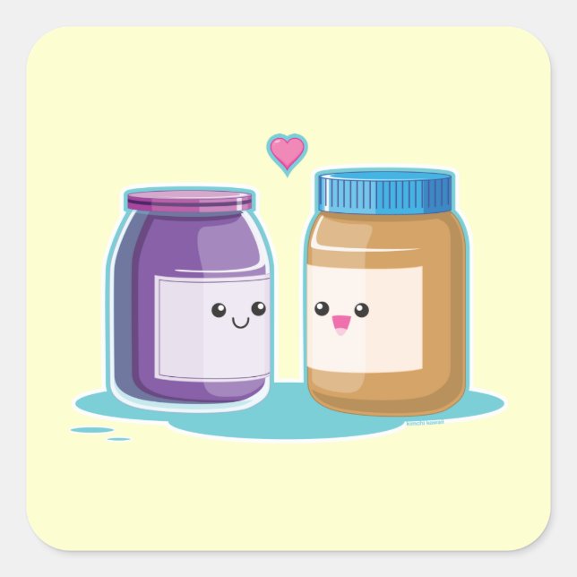 Sticker Carré Peanut Butter and Jelly (Devant)