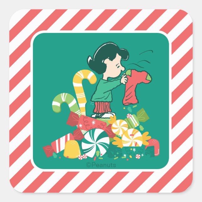 Sticker Carré Peanuts | Lucy the More the Merrier (Devant)