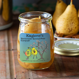 Sticker Carré Pear Pals Drôle Cartoon Sauce Pie et plus