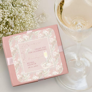 Sticker Carré Pearls & Prosecco Babys Fête des mariées de respir