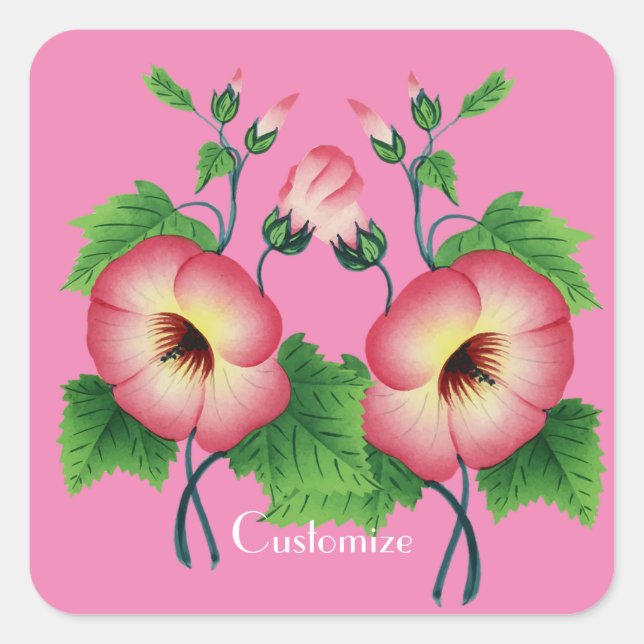 Sticker Carré Pearly Pink Flowers Thunder_Cove (Devant)