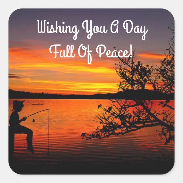 Sticker Carré Pêche Au Soleil (Devant)