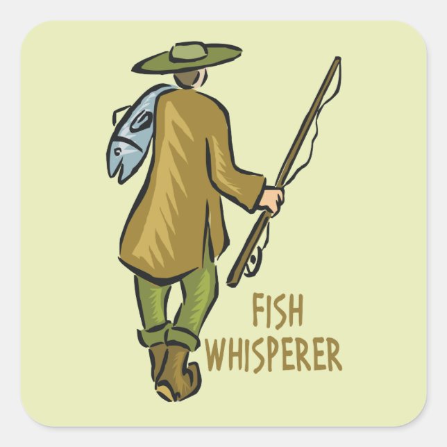 Sticker Carré Pêche au Whisperer de poisson (Devant)