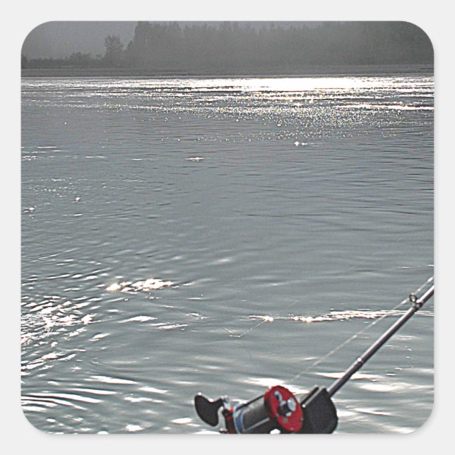 Sticker Carré Pêche terminée Pas De Travail Aujourd'Hui (Devant)