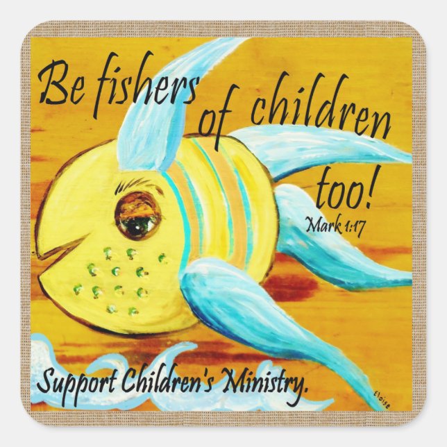 Sticker Carré Pêcheurs d'enfants aussi (Devant)