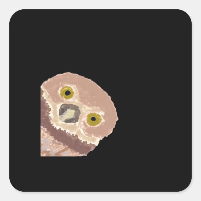 Sticker Carré Peekabo Drôle Conception Pour Halloween (Devant)