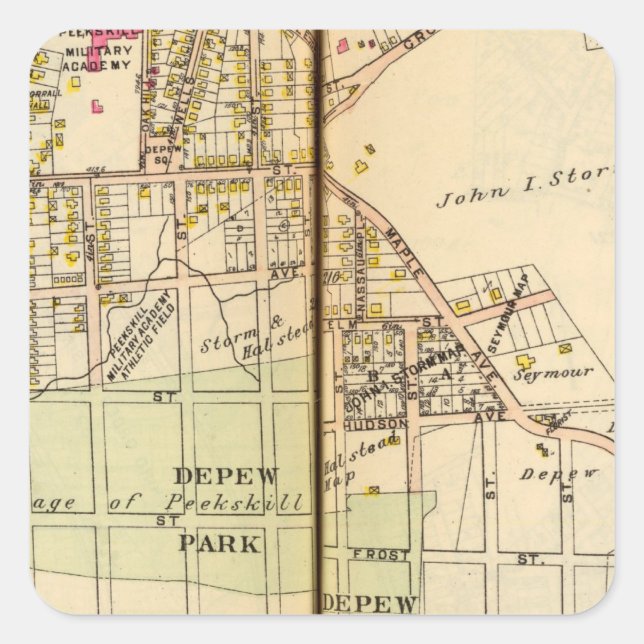 Sticker Carré Peekskill, New York 4 (Devant)