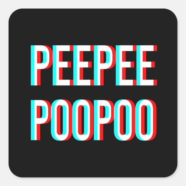 Sticker Carré Peepee Poopoo (Devant)