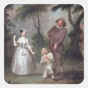 Sticker Carré Peg Woffington comme Rosalind avec Celia et Touchs