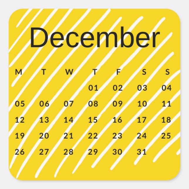 Sticker Carré Pegatinas mes del año - December (S'J) *2022 (Devant)