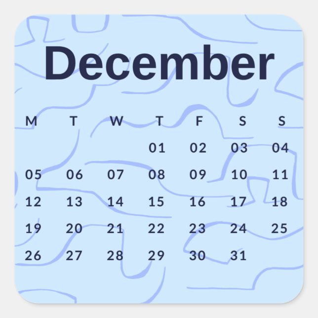 Sticker Carré Pegatinas mes del año - December (S'K) *2022 (Devant)