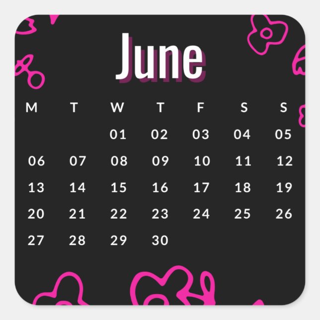 Sticker Carré Pegatinas mes del año - June (S'D) (Devant)