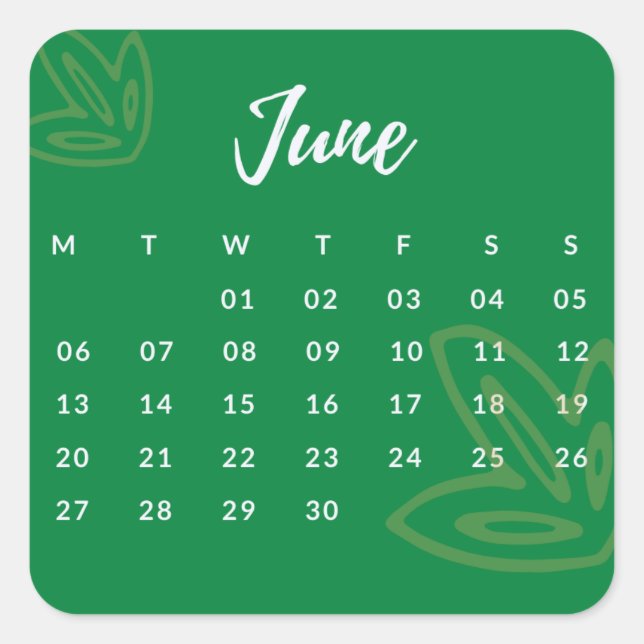 Sticker Carré Pegatinas mes del año - June (S'G) *2022 (Devant)