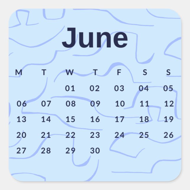 Sticker Carré Pegatinas mes del año - June (S'K) *2022 (Devant)