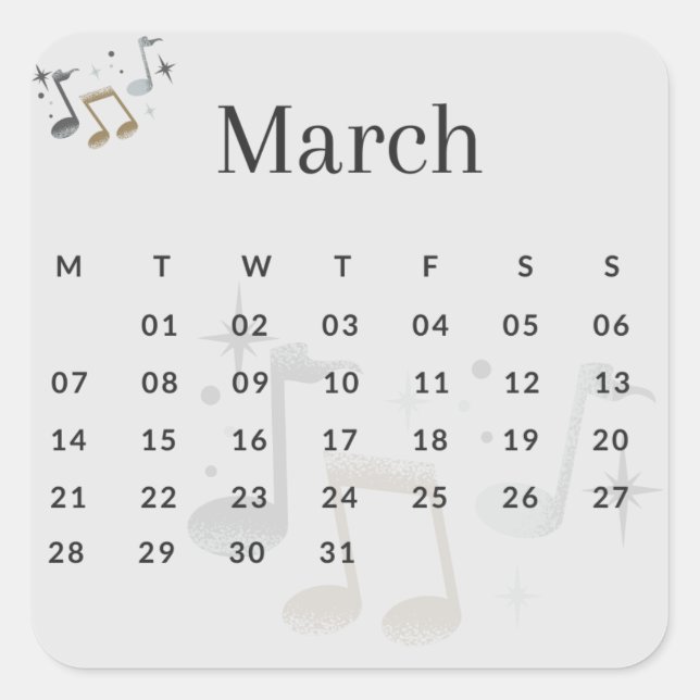 Sticker Carré Pegatinas mes del año - March (S'I) *2022 (Devant)