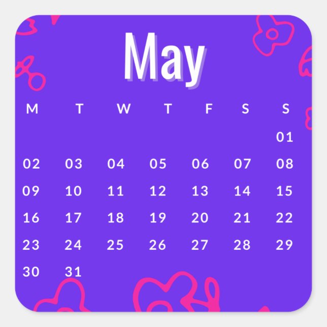 Sticker Carré Pegatinas mes del año - May (S'C) (Devant)