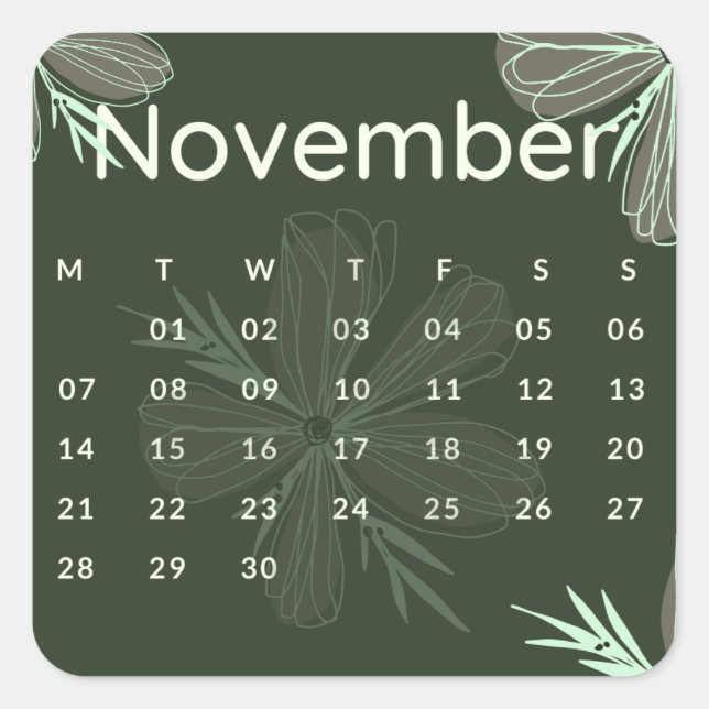 Sticker Carré Pegatinas mes del año - November (S'L) *2022 (Devant)