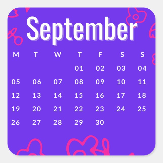 Sticker Carré Pegatinas mes del año - September (S'C) (Devant)