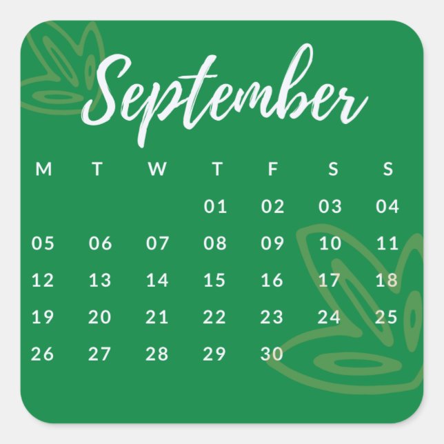Sticker Carré Pegatinas mes del año - September (S'G) *2022 (Devant)