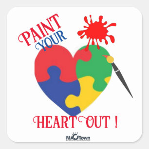 Sticker Carré Peins ton coeur, MACTown