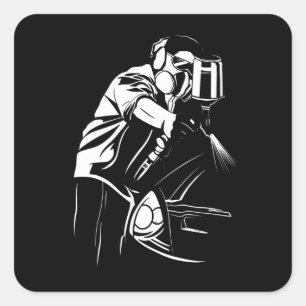 STICKER CARRÉ PEINTRE DE VOITURE