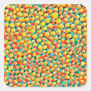 Sticker Carré Peinture à ballons géométriques Abstraits colorés 