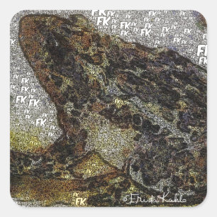 Sticker Carré Peinture à la grenouille de style FK Frida Kahlo