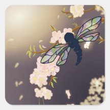 Peinture à la libellule colorée et à la fleur de c