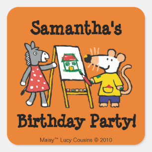 Sticker Carré Peinture à la marmite et à la goutte à l'école mat